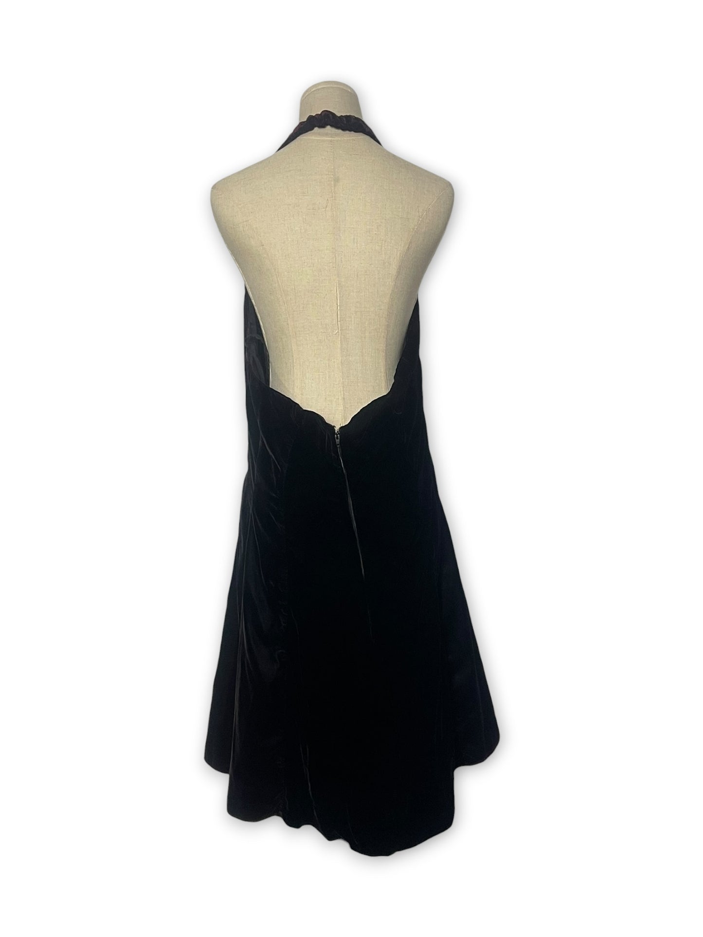 80’s/90’s Velvet Halter Dress (L/XL)
