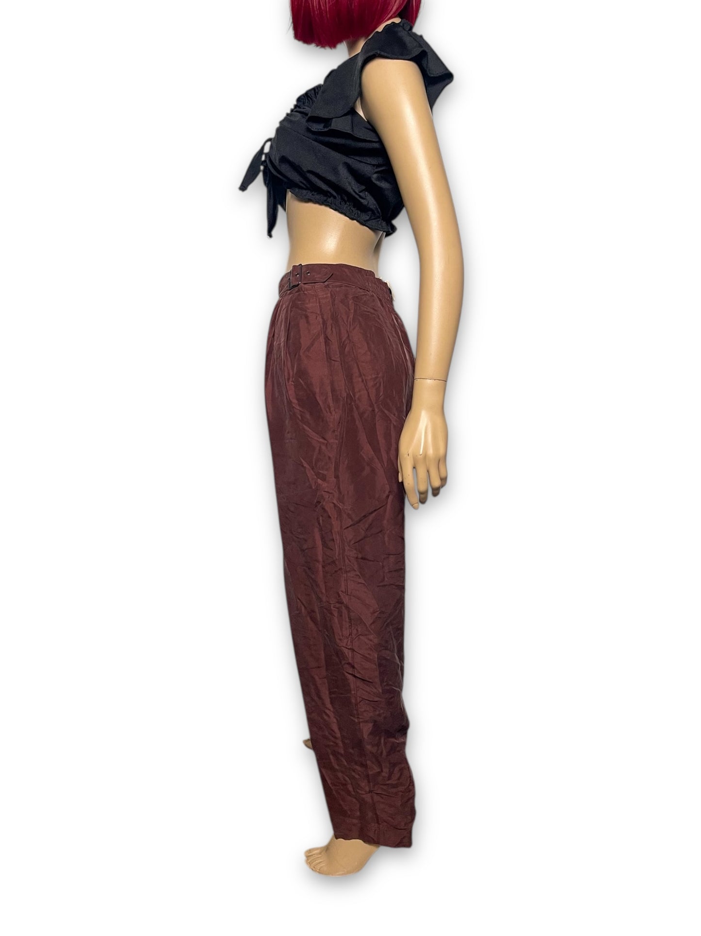 90’s Diane Gilman Brown Silk Pants (L)