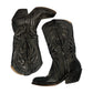 Vintage Artesania Jlaquepaoue Black Leather Cowboy Boots