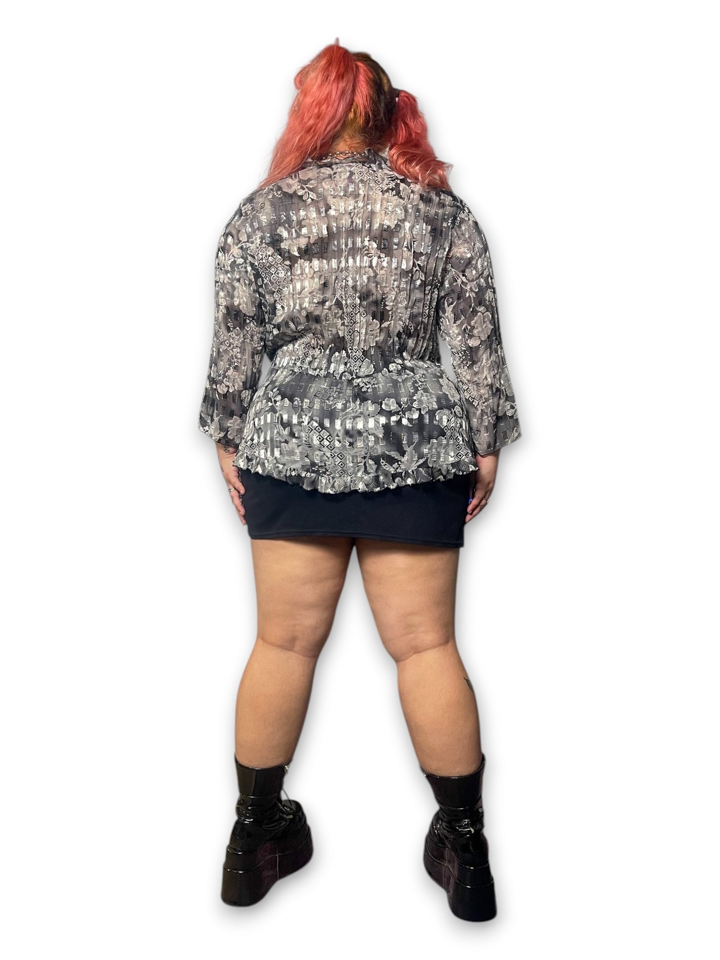 90’s/Y2K Pleated Sheer Blouse (2X)
