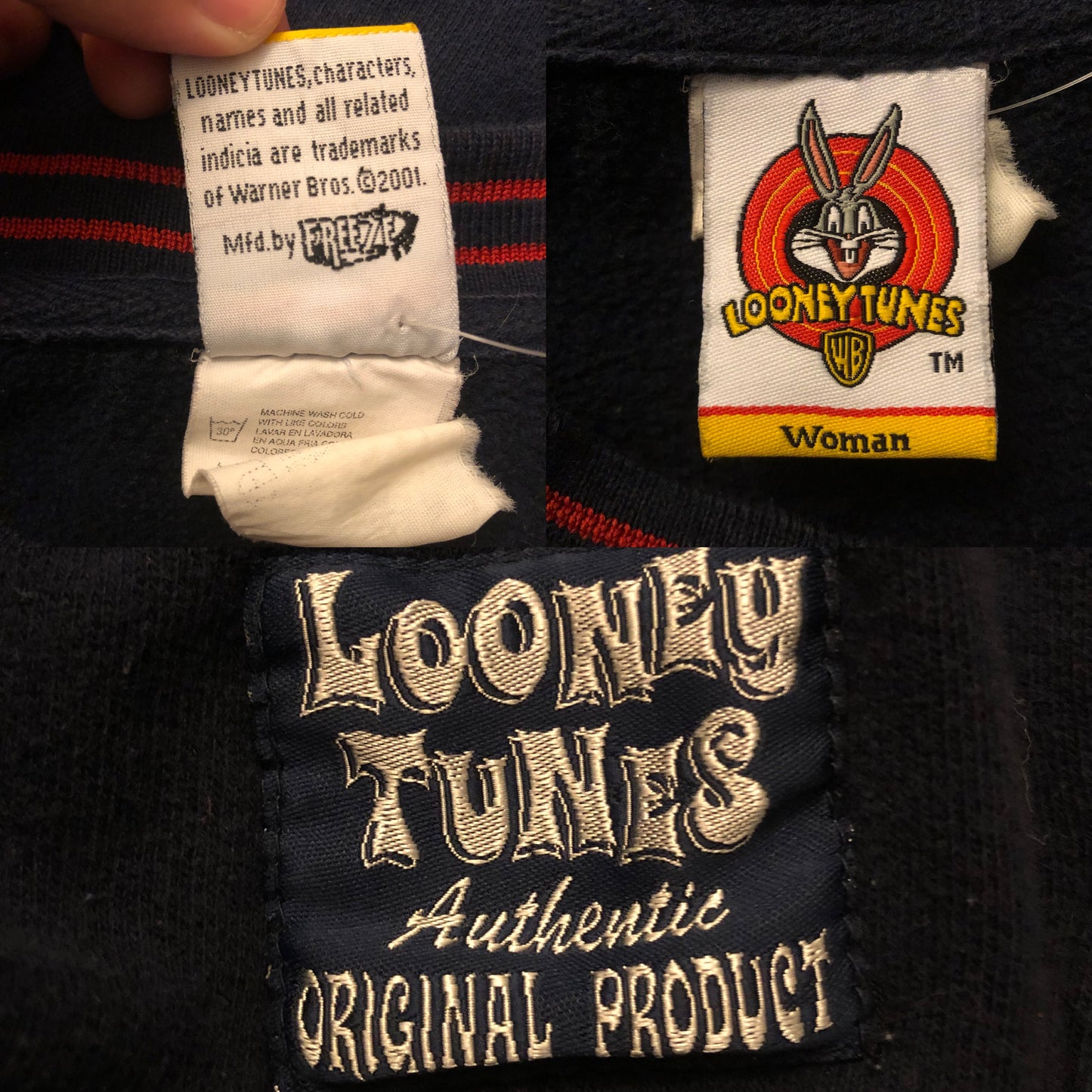 Y2K Looney Tunes Navy Blue Taz the Tasmanian Devil Sweatshirt (2X/3X)