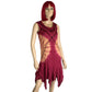 90’s Mamta Burgundy Bleach-Dyed Embroidered Dress (L)