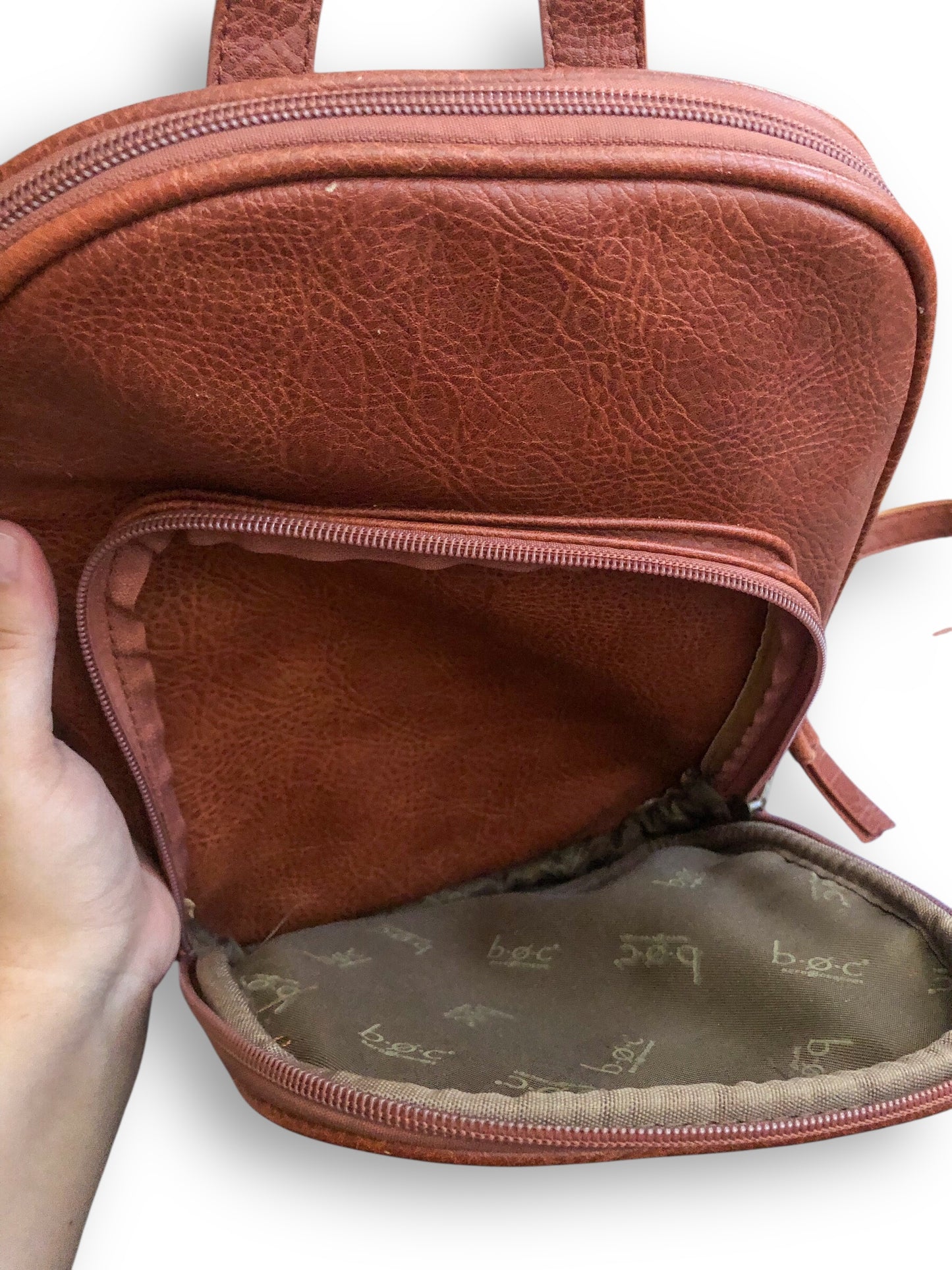 90’s b.o.c. Born Concepts Chestnut Faux Leather Mini Backpack