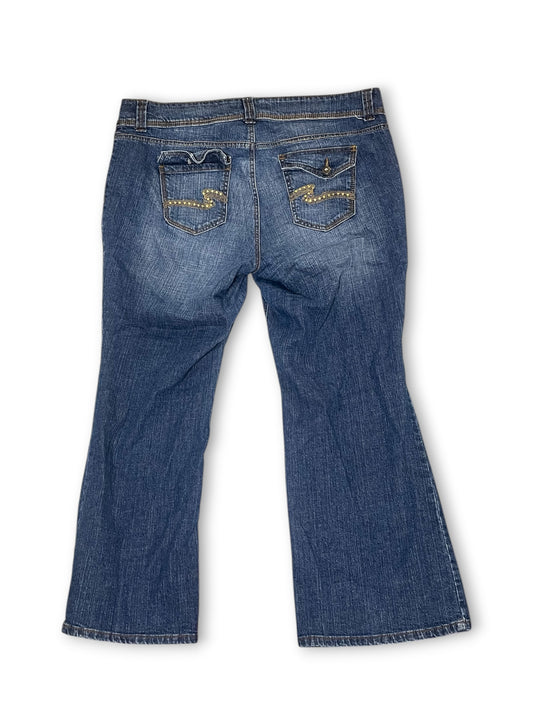 Y2K Medium Wash Low-Rise Flare Jeans (1X)