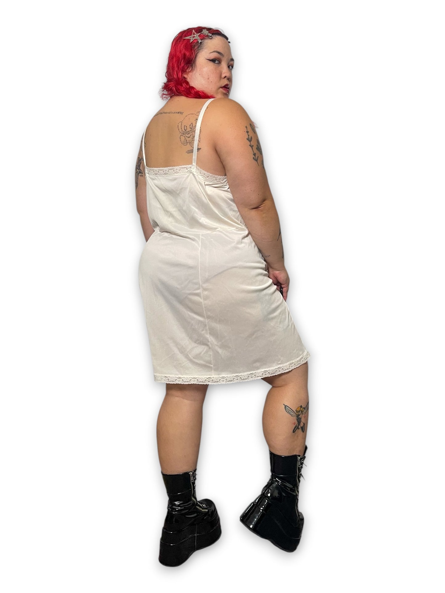 70’s White Slip Dress (2X)