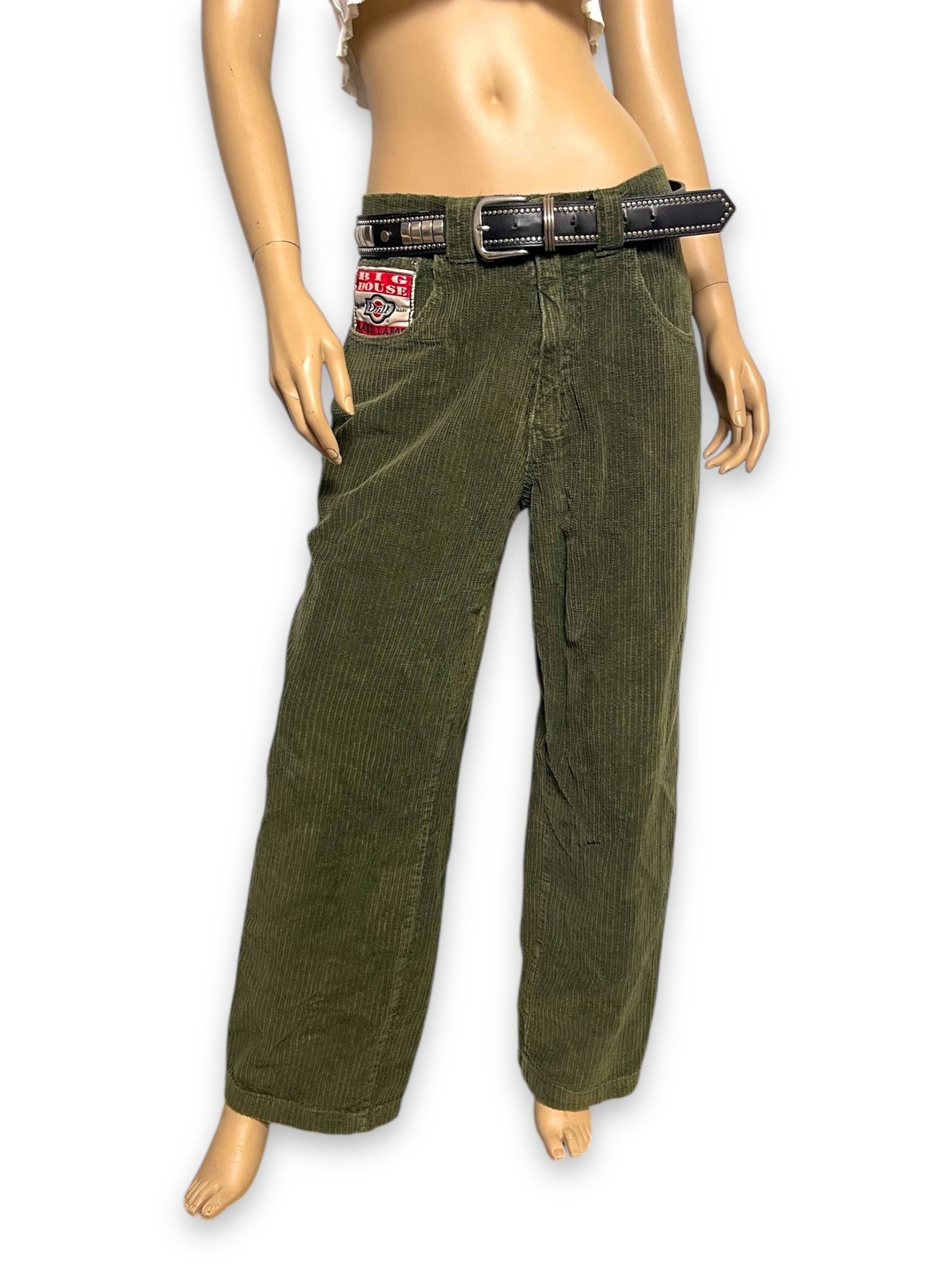 80’s/90’s Big House Drill Olive Green Corduroy Work Pants (L)