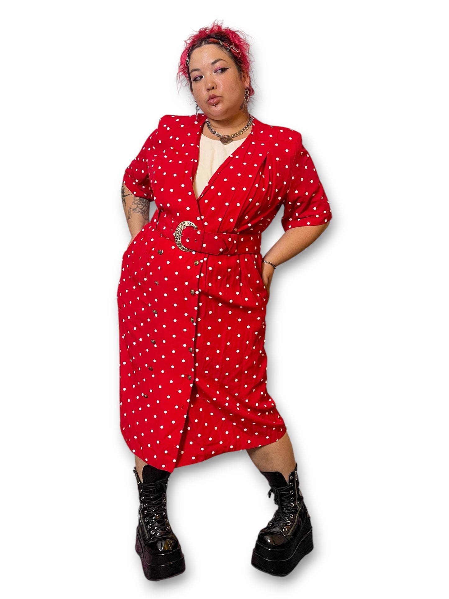 80’s Polka Dot Secretary Dress (2X/3X)