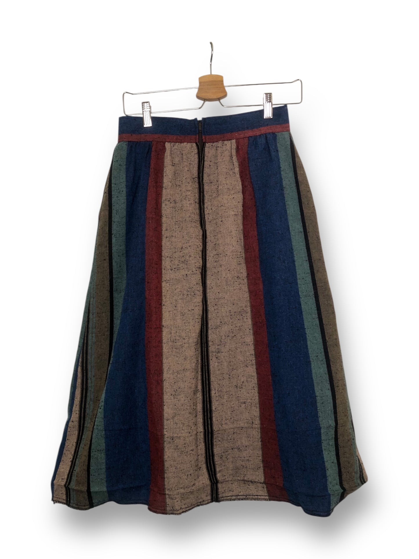 70’s/80’s Michele Striped Pleated Midi Skirt (M)