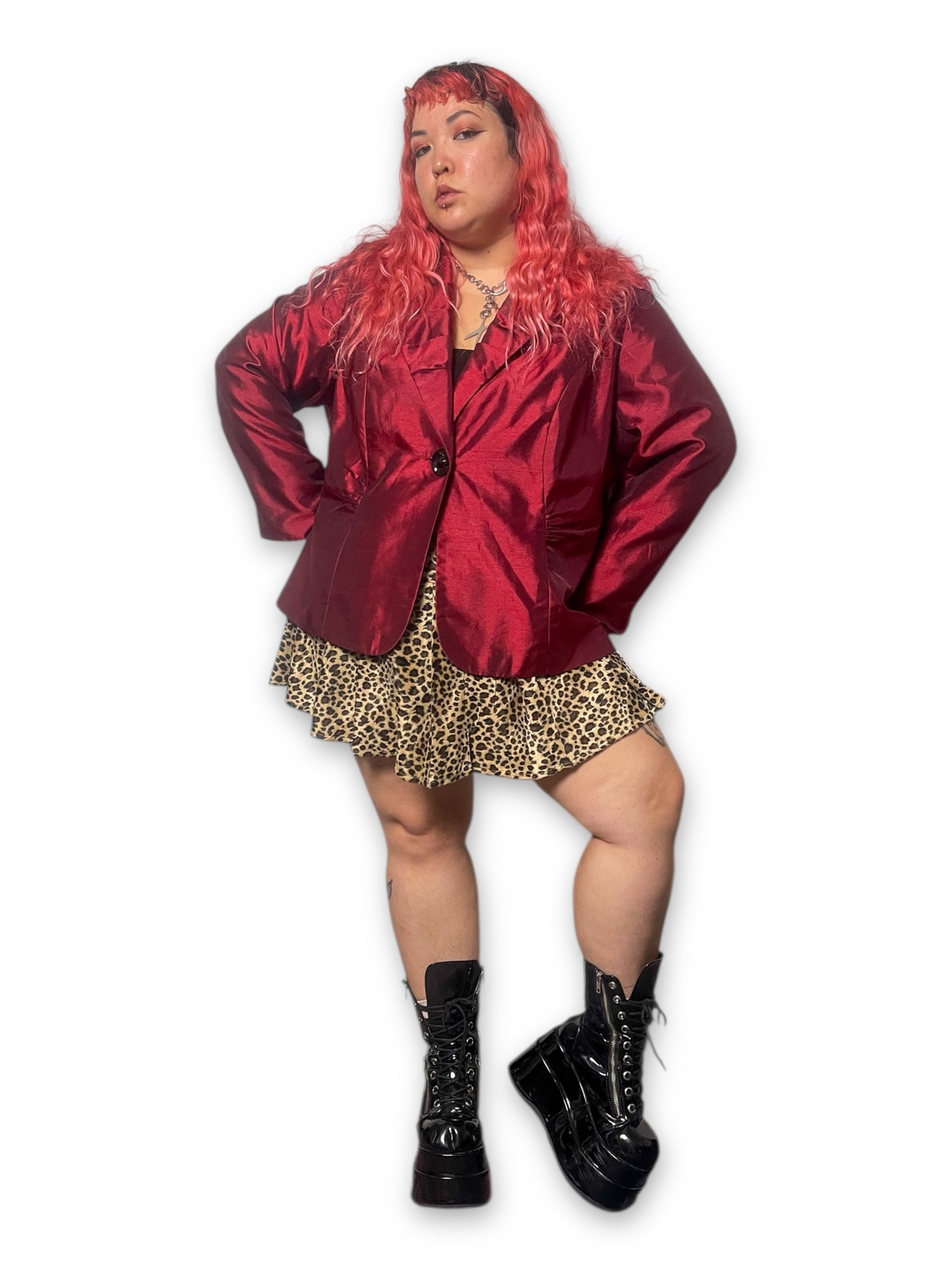 90’s/Y2K Shiny Red Blazer (4X)