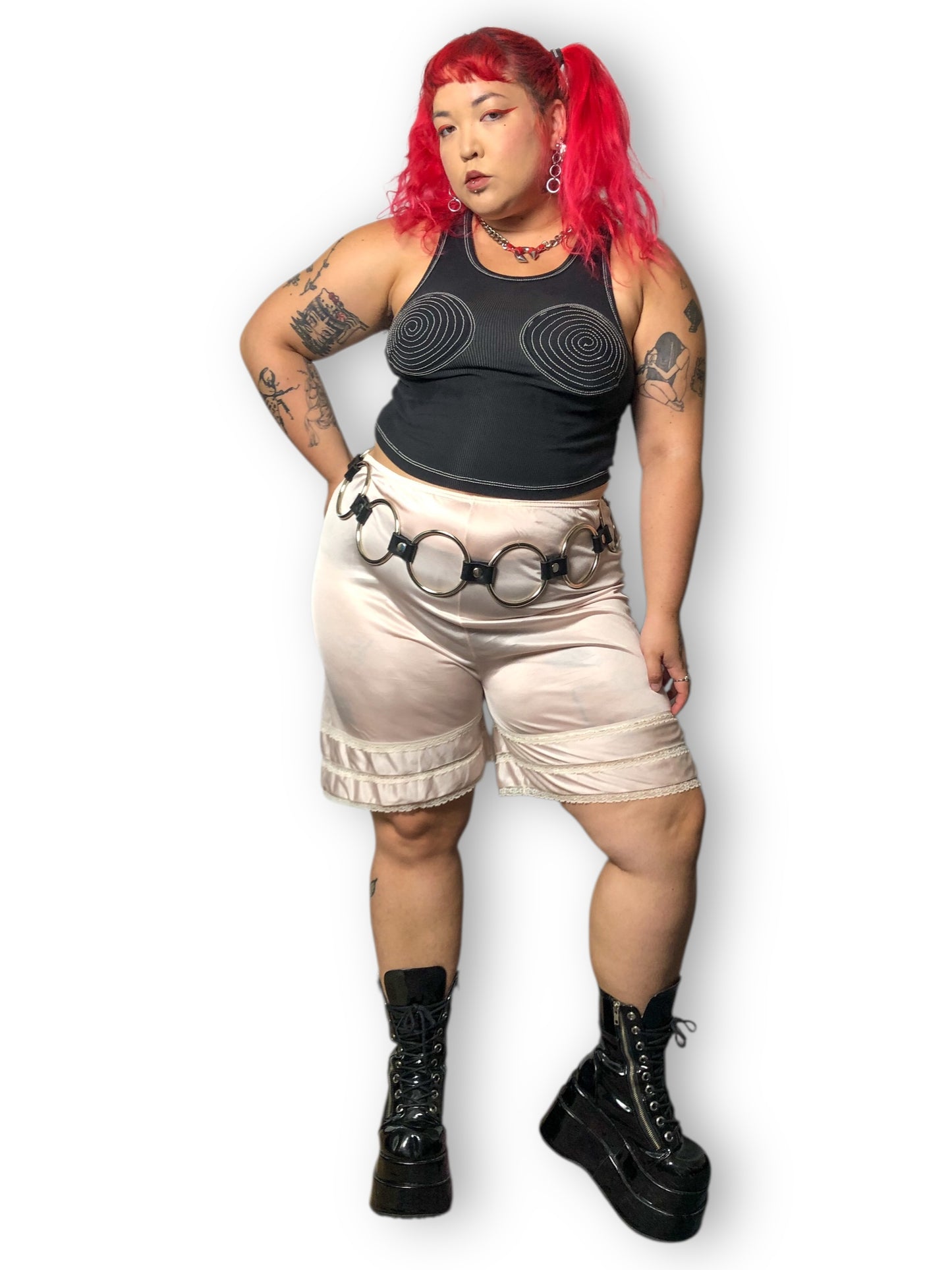 70’s/80’s Adonna by JCPenney Baby Pink Nylon Shorts (XL/2X)