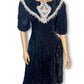 80’s Jamie Black Velvet Goth Victorian Dress (XS/S)