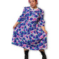 80’s Retro Floral Pleated Dress (1X/2X)