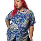 80’s/90’s Victoria Jones Blue Retro Print Button Down Shirt (2X)