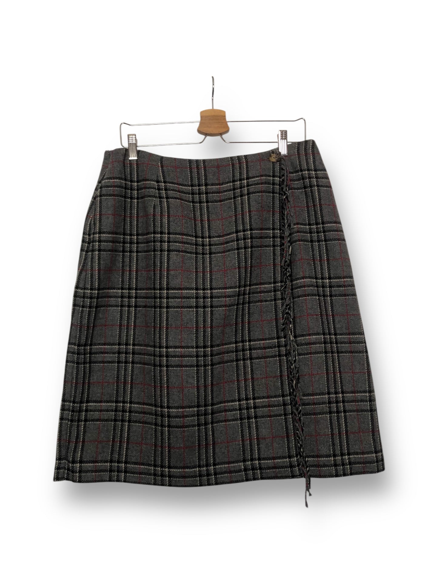 Y2K Sag Harbor Gray Plaid Skirt (XL)