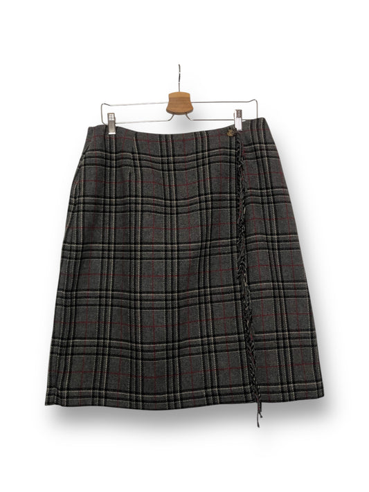 Y2K Sag Harbor Gray Plaid Skirt (XL)