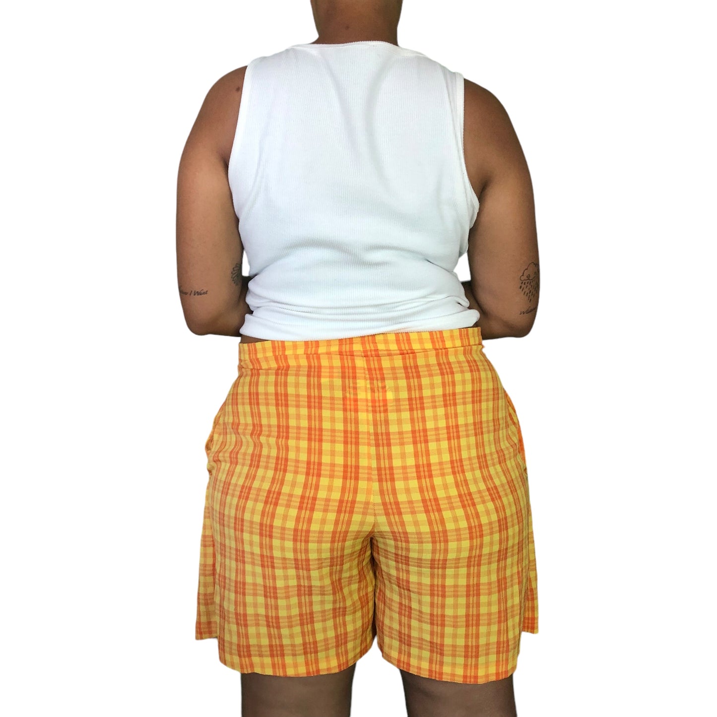 90’s/Y2K Kathie Lee Yellow and Orange Plaid Skort (2X)