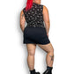 90’s Susan Lawrence Black and White Floral Tank Top (L/XL)