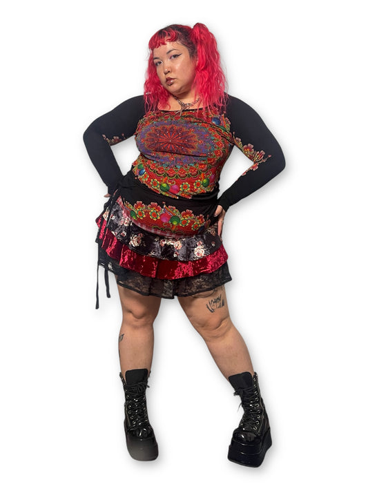 DESIGUAL Floral Mandala Long Sleeve Shirt (XL)