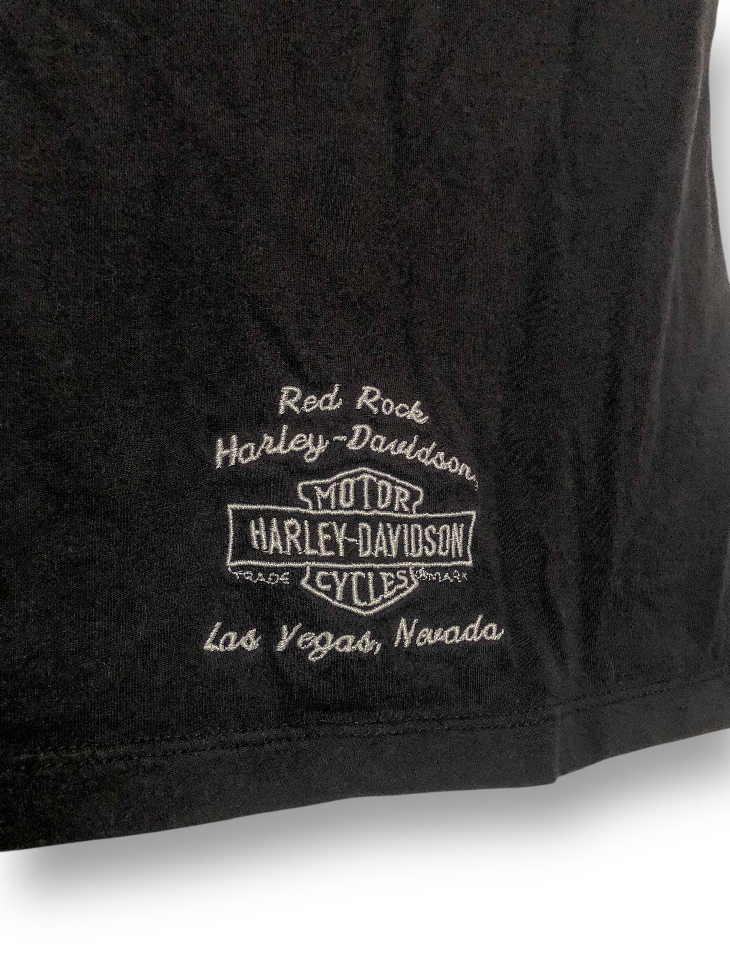 Harley Davidson Black V-Neck Top (S)