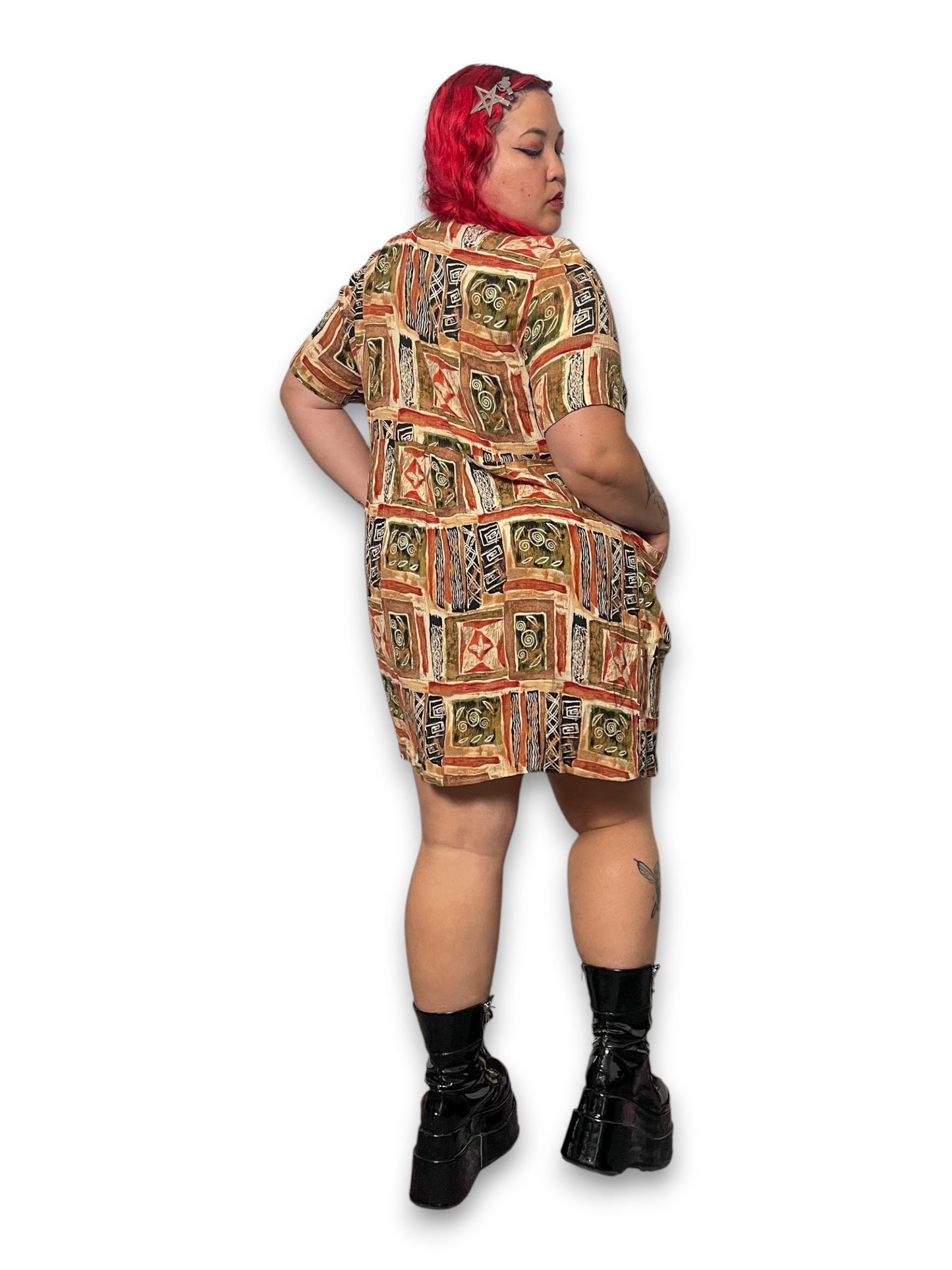 90’s/Y2K Boho Print Dress (XL/1X)