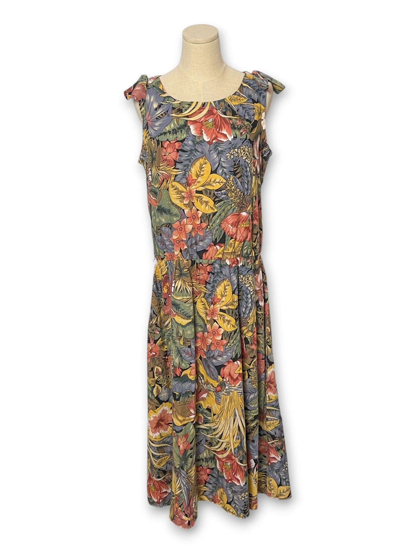80’s/90’s Retro Tropical Midi Dress (XL/1X)