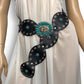 Vintage Black Leather Medallion Belt (M/L)