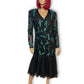 80’s Liz Elana Black and Teal Sequin Cocktail Dress (M)