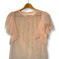 Vintage Baby Pink Beaded Chiffon Blouse (M/L)