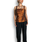 90’s Alfred Angelo Shiny Brown Pleated Tank Top (L)