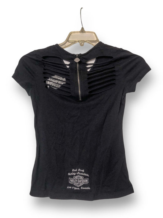 Harley Davidson Black V-Neck Top (S)