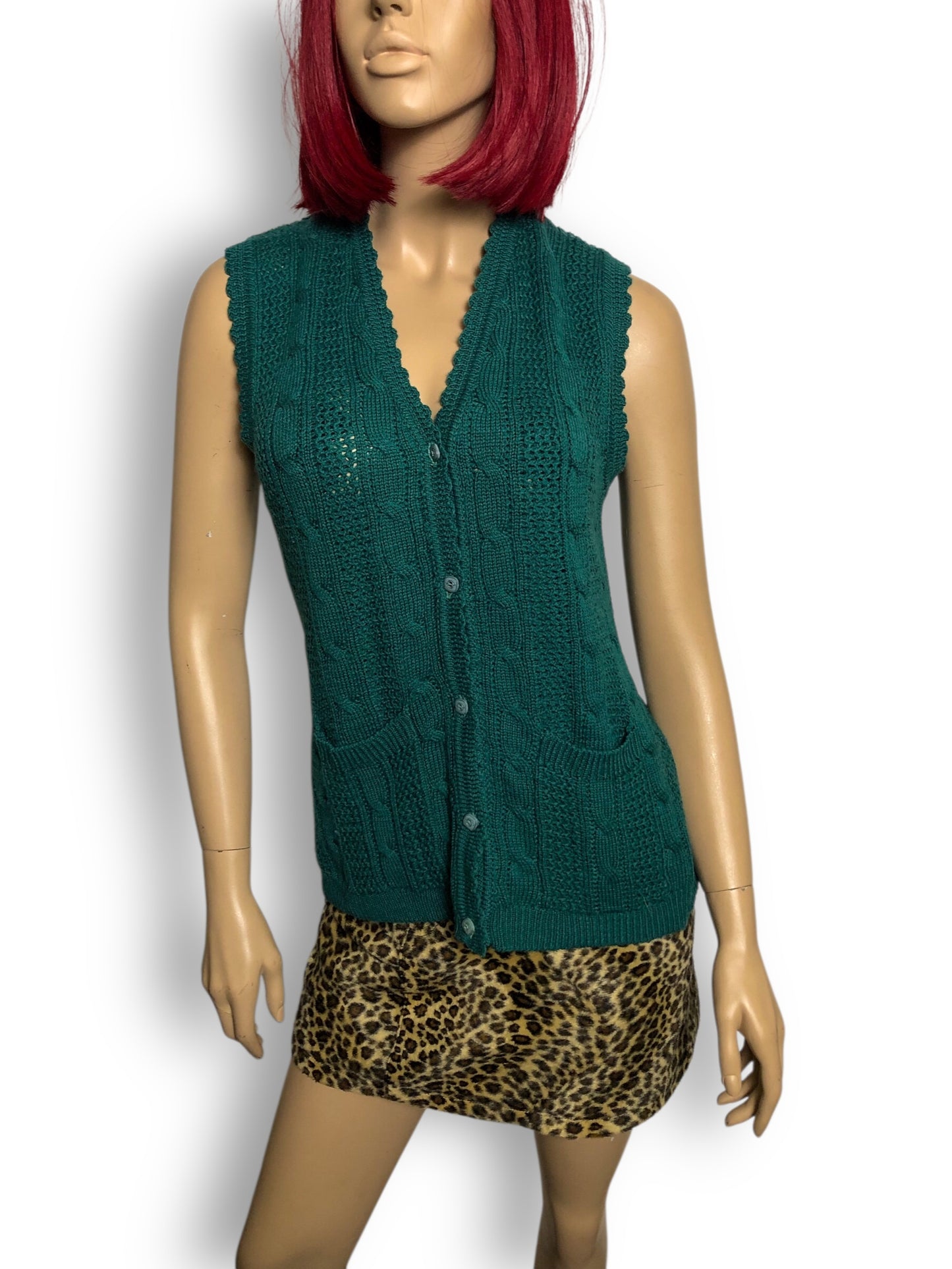 90’s Amusante Teal Knit Vest (L)