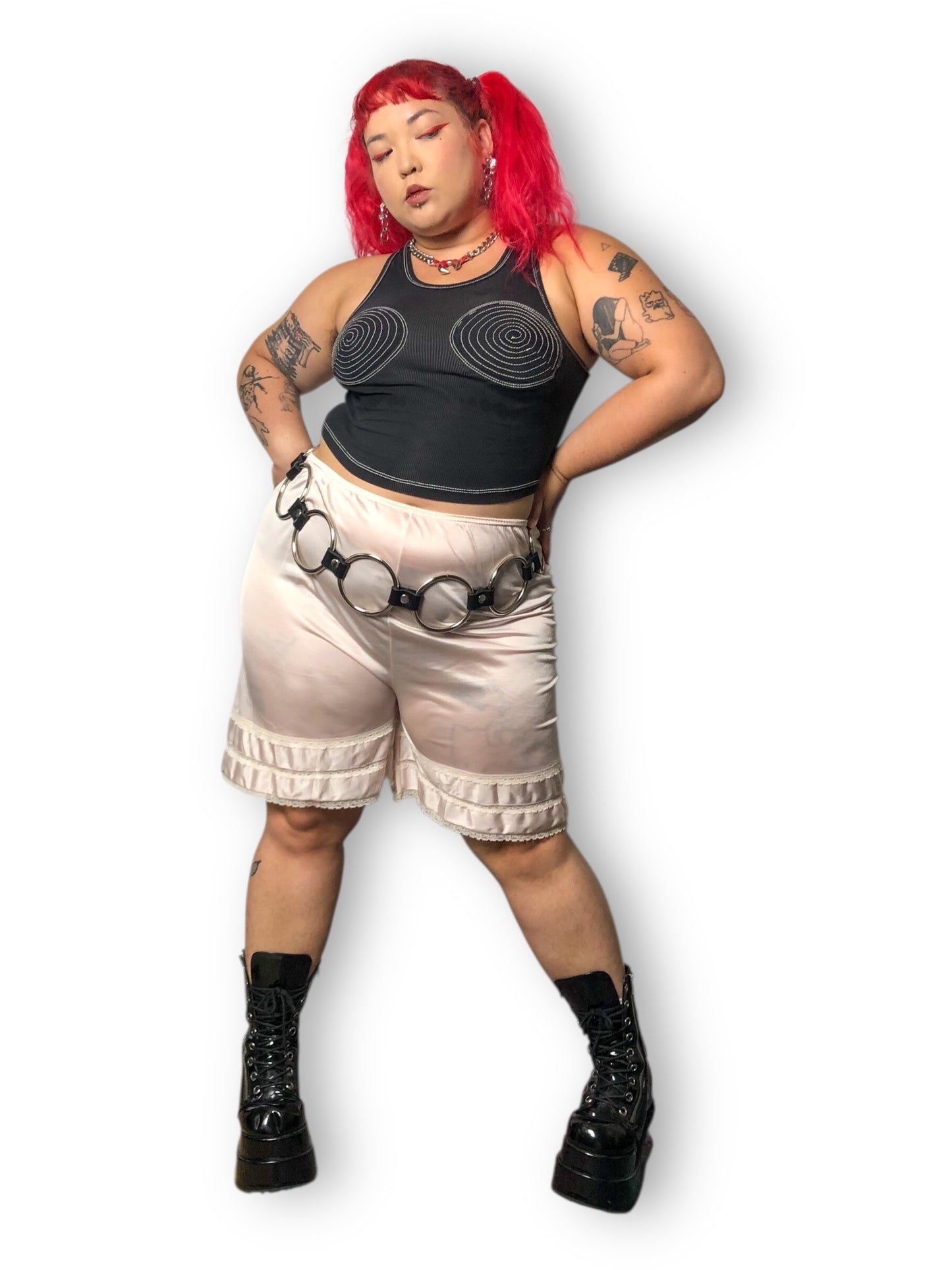 70’s/80’s Adonna by JCPenney Baby Pink Nylon Shorts (XL/2X)