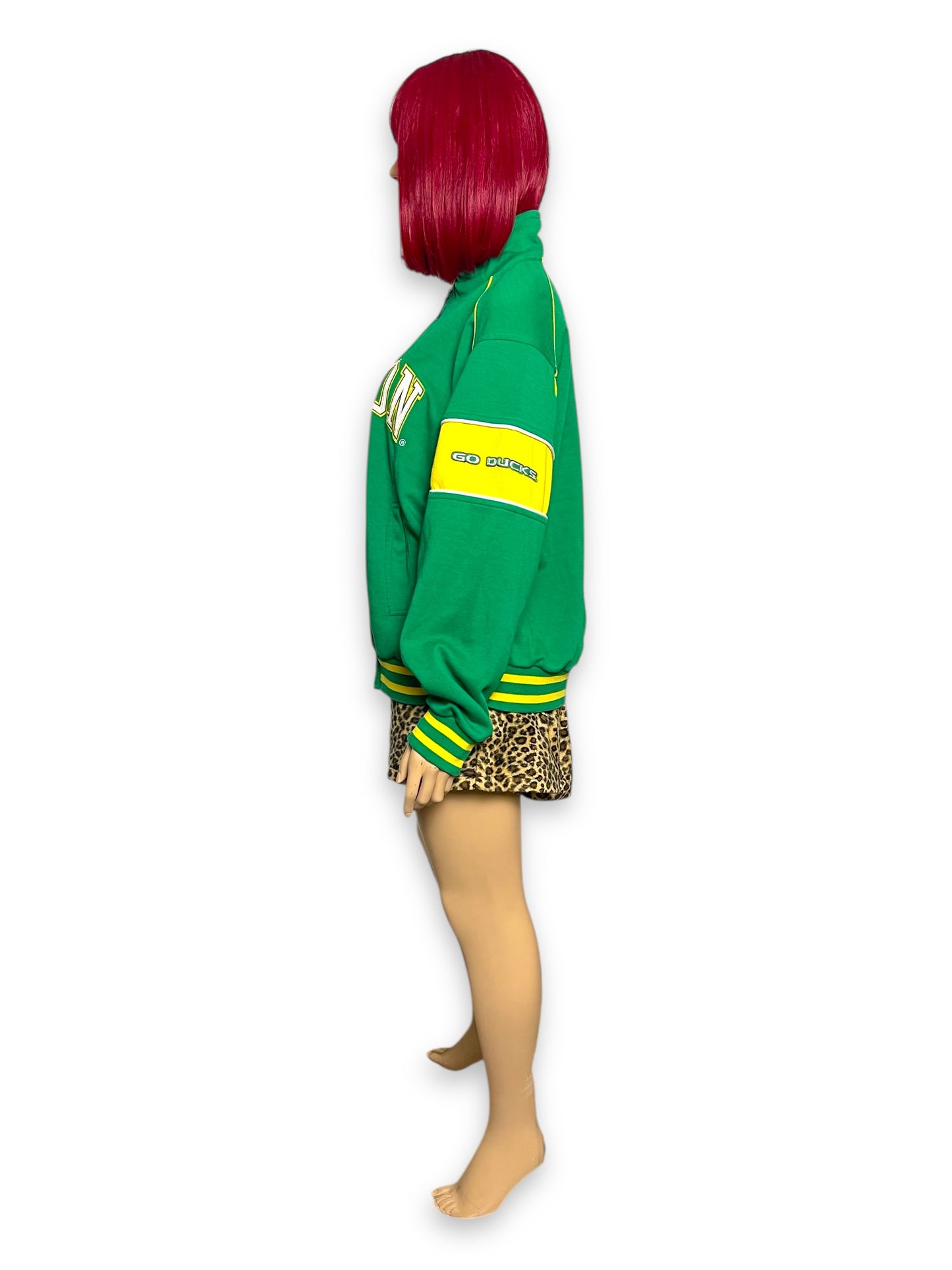 90’s/Y2K Oregon Ducks Green Zip-Up Jacket (L)