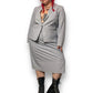 70’s Investments Gray and White Pinstripe Skirt Suit (2X)