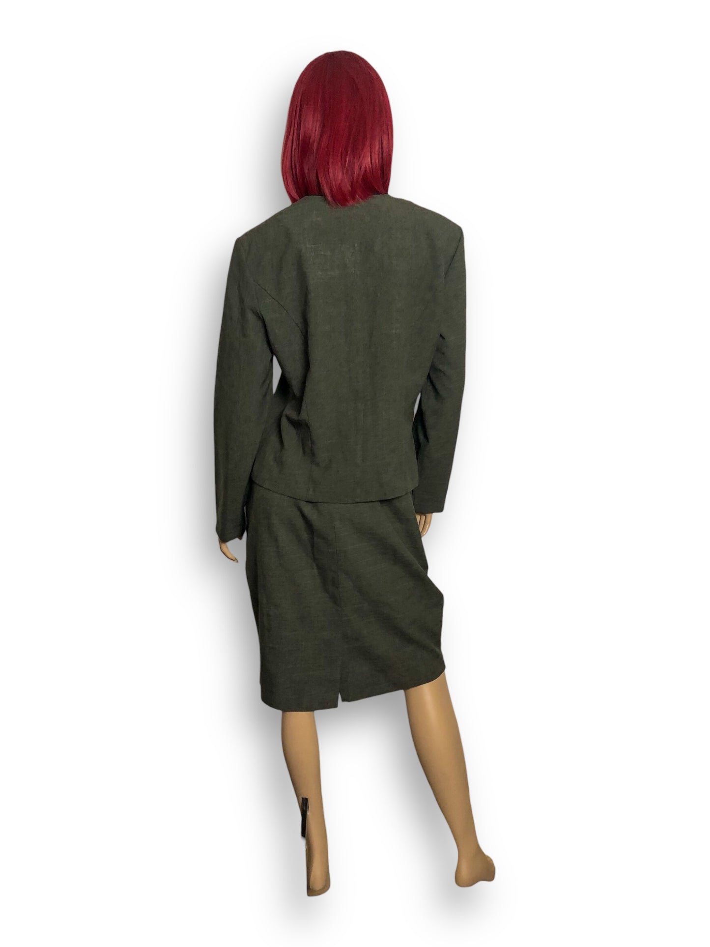 90’s Olivia Rose Olive Green Skirt Suit (L)
