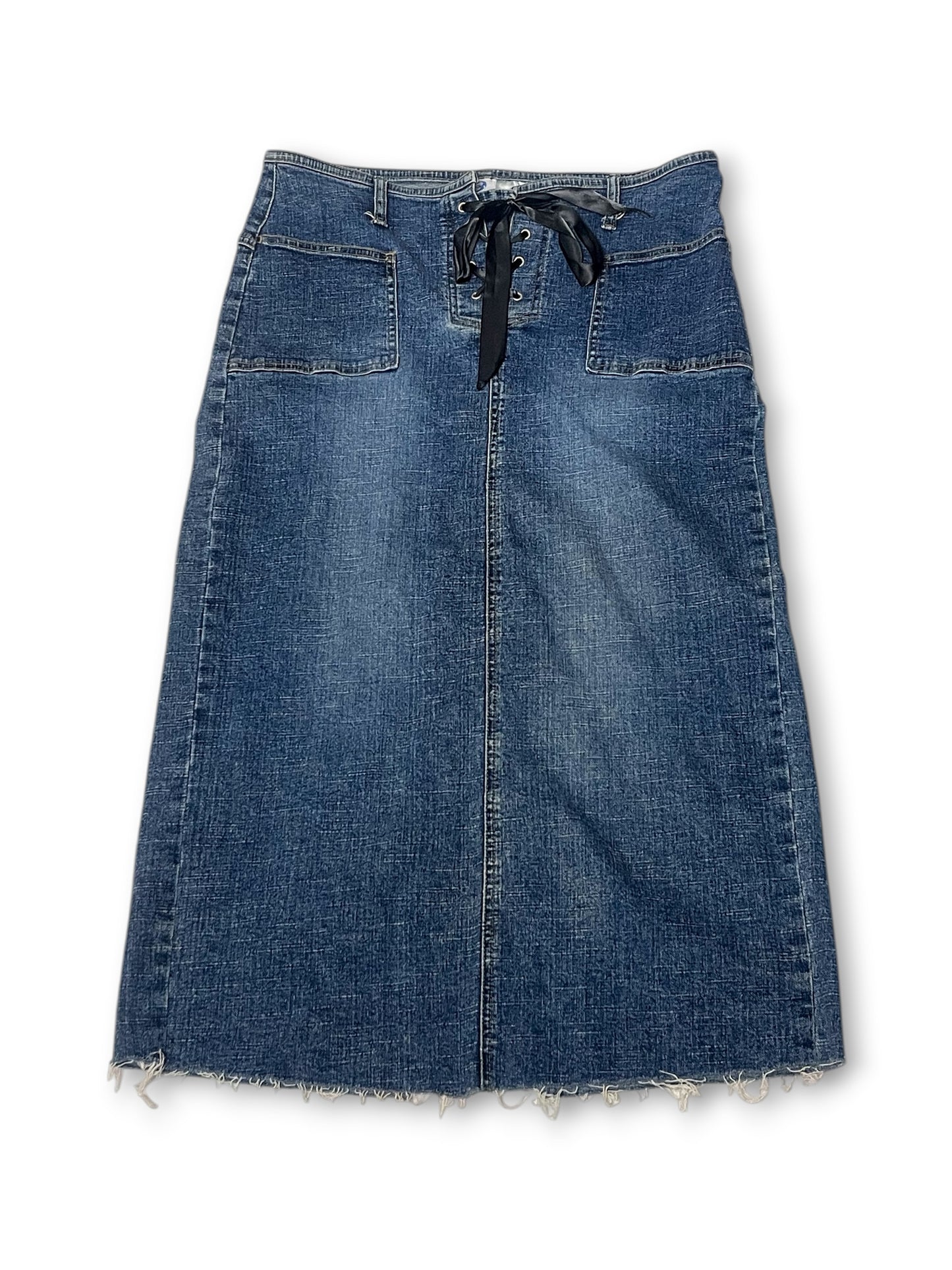 Y2K Lace-Up Denim Skirt (M/L)