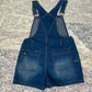 90’s/Y2K Dark Wash Denim Short Overalls (M)