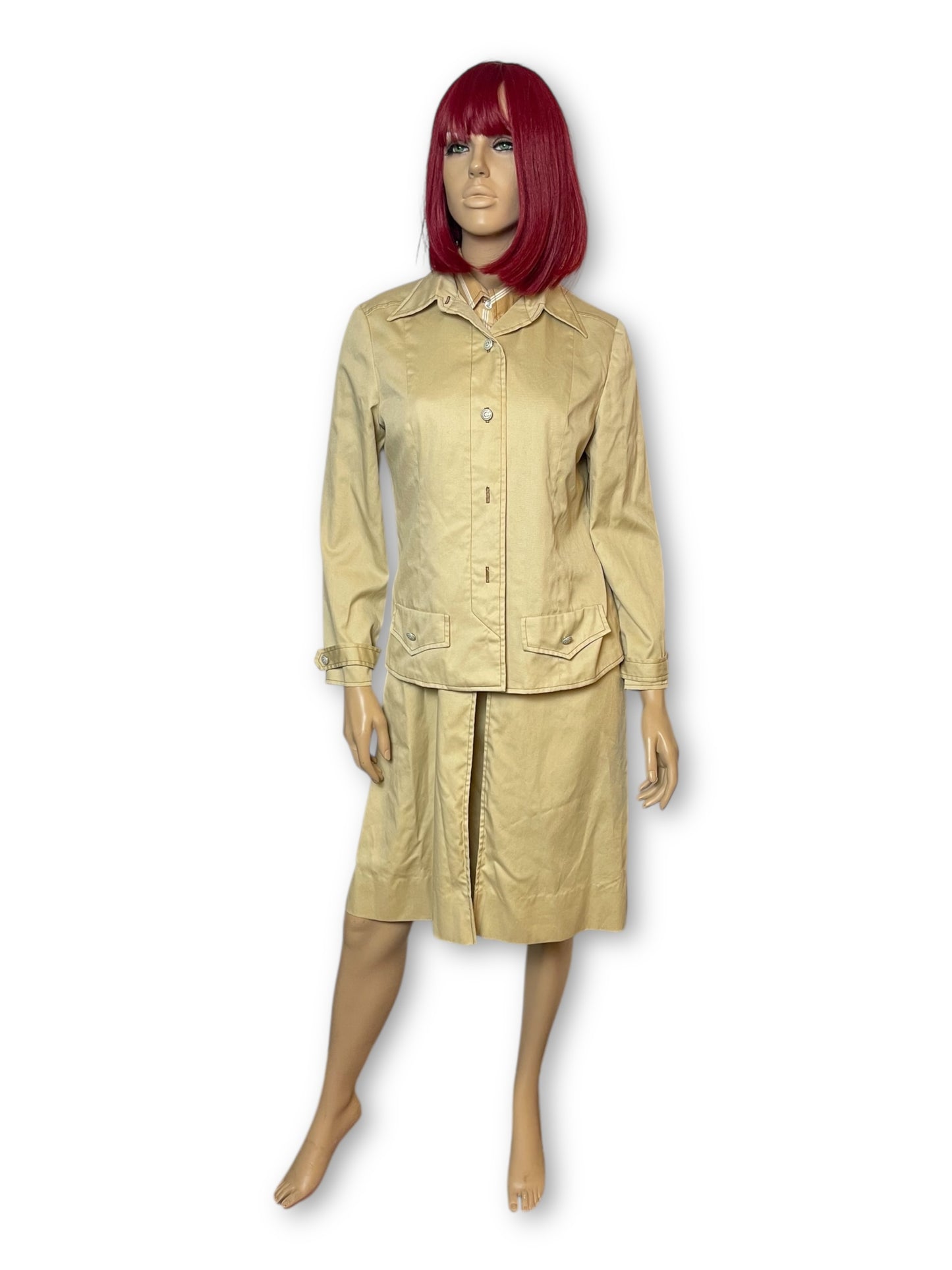 70’s/80’s California Girl Khaki 2-Piece Set (L)