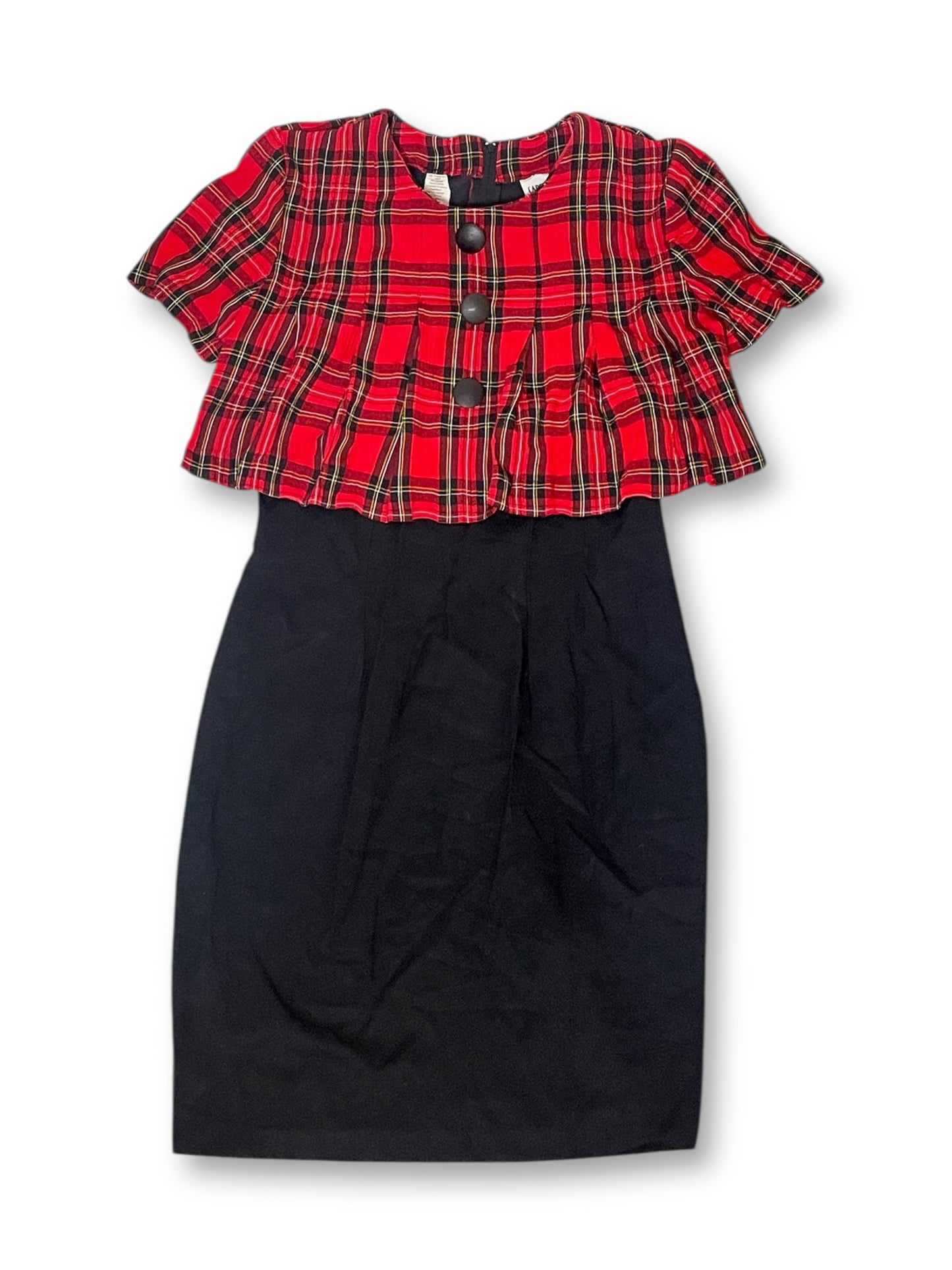 90’s Tartan Plaid Pencil Dress (XS/S)