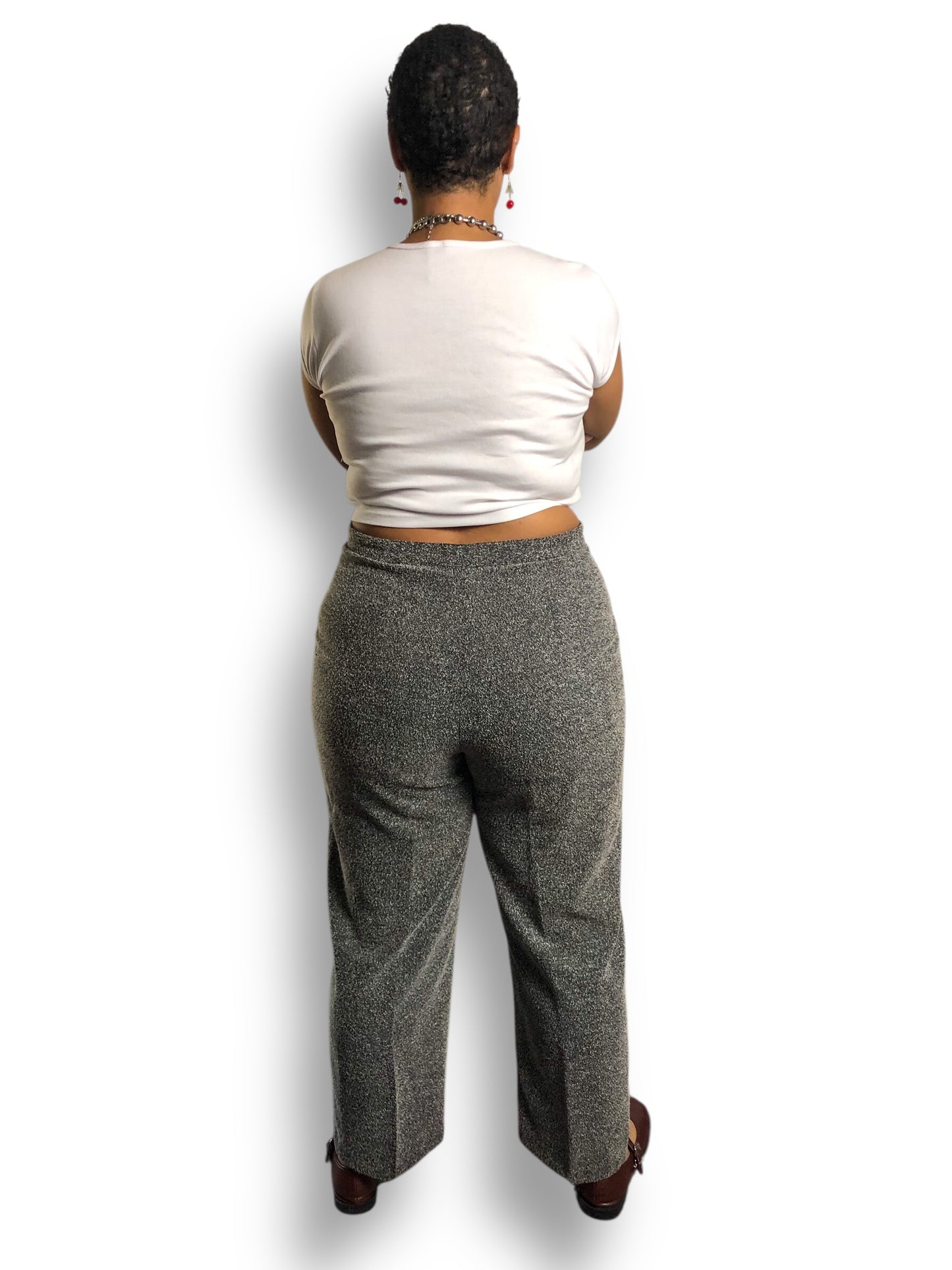 Y2K Style & Co Black and White Knit Dress Pants (2X)