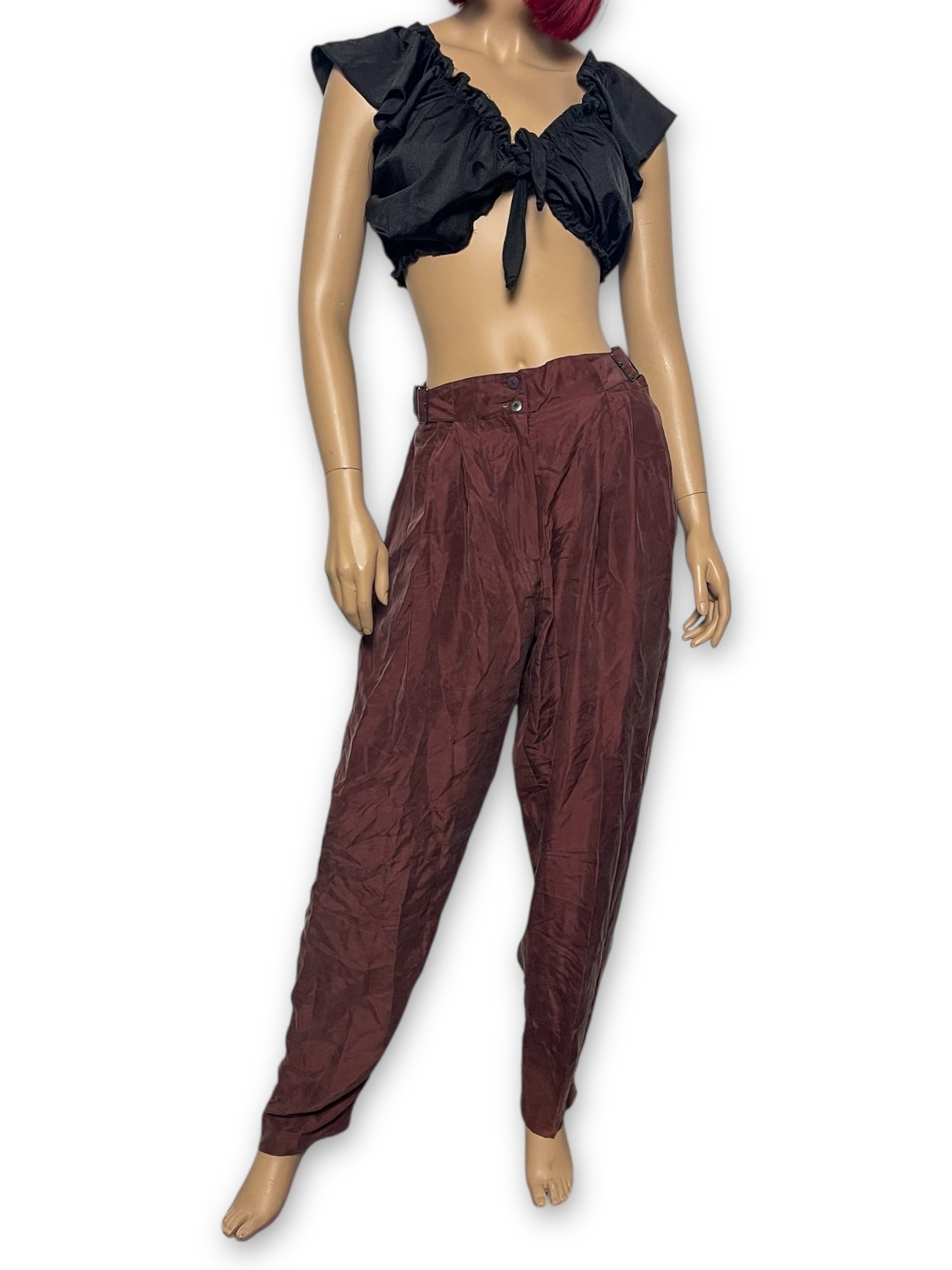 90’s Diane Gilman Brown Silk Pants (L)