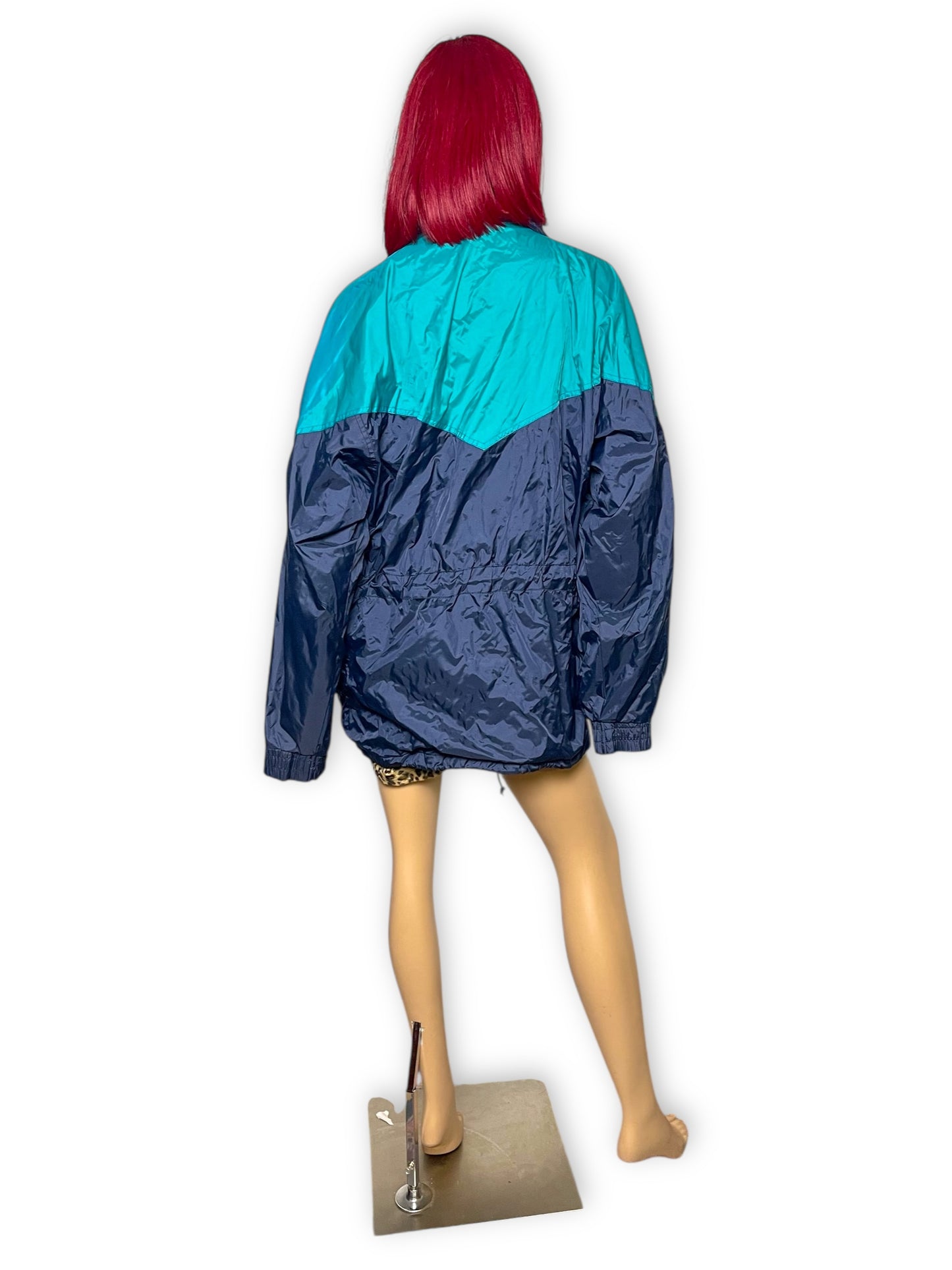 Y2K Sumaggo Navy Blue Windbreaker Jacket (L)