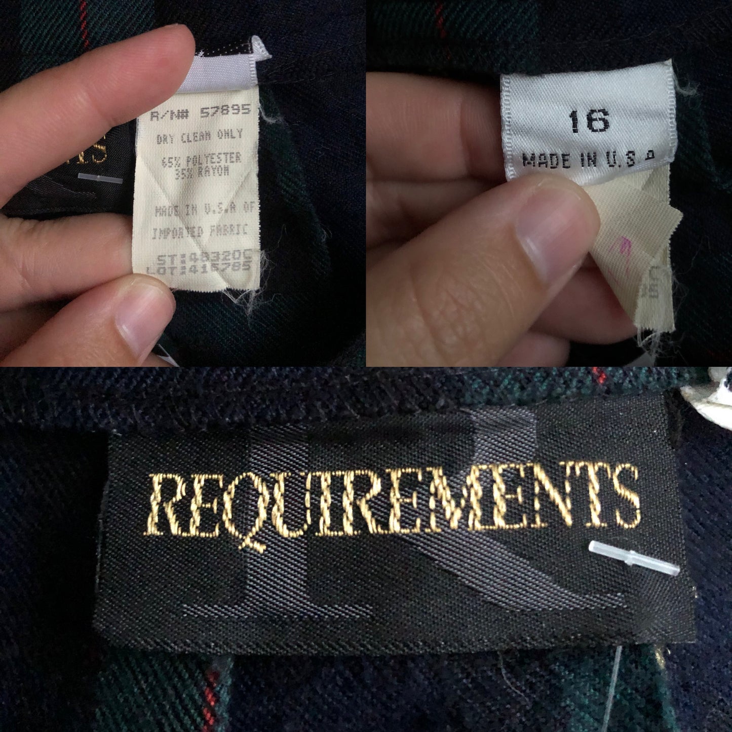 80’s Requirements Green Tartan Plaid Pleated Midi Skirt (XL)