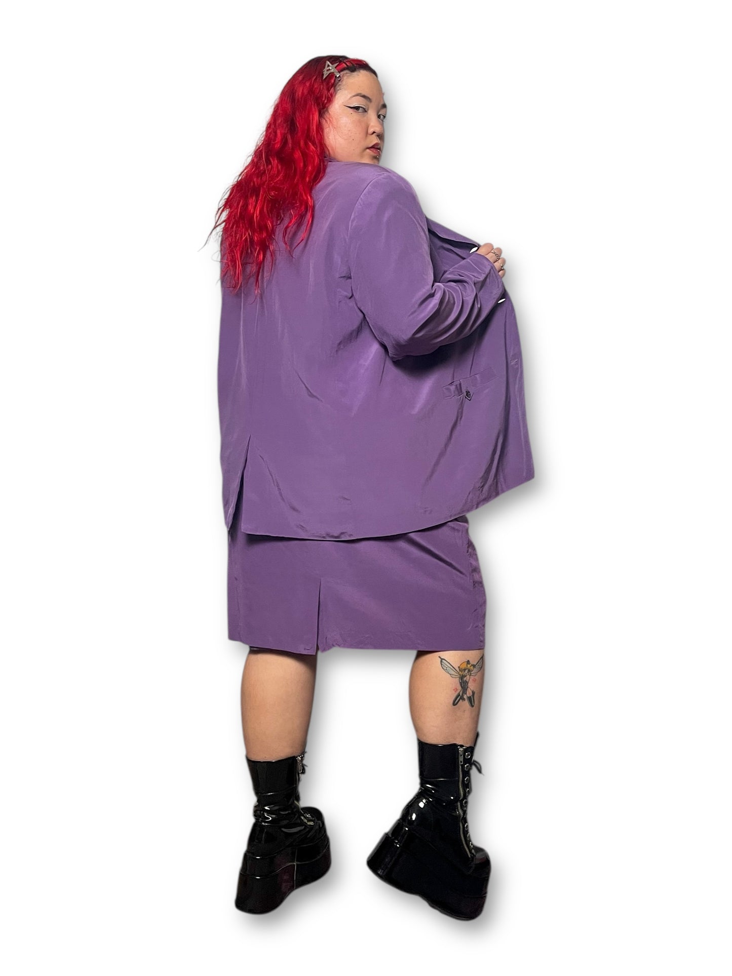 90’s August Max Woman Silk Skirt Suit (3X)