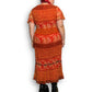 90’s/Y2K Signature by Robbie Bee Orange Patterned Maxi Dress (2X)