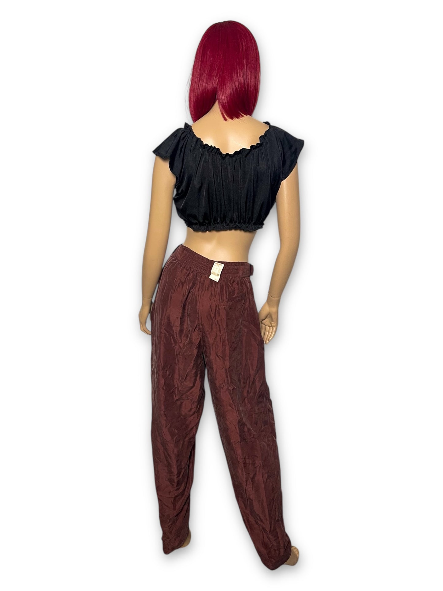 90’s Diane Gilman Brown Silk Pants (L)