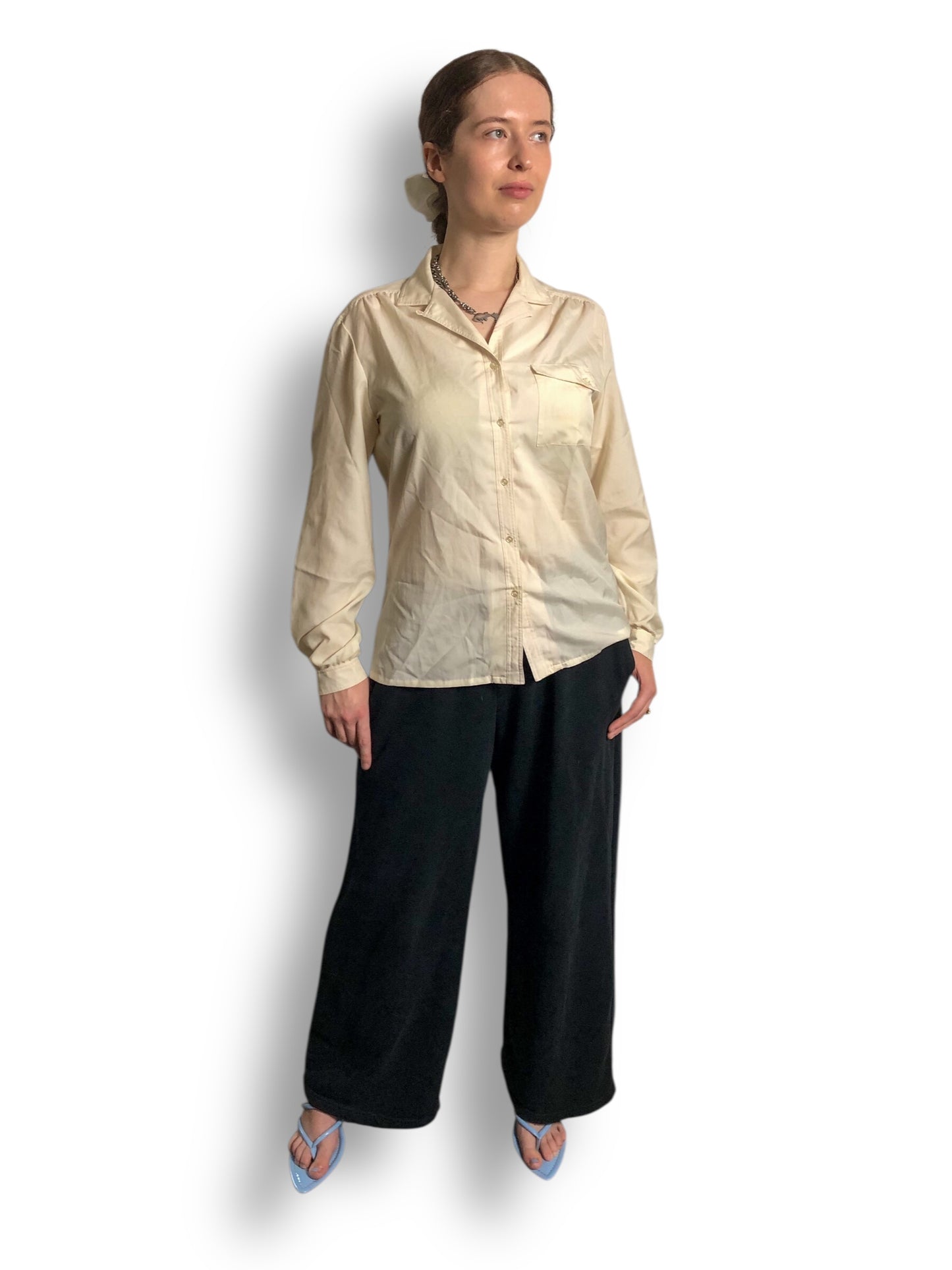 80’s Ship’n Shore White Button Shirt (L)