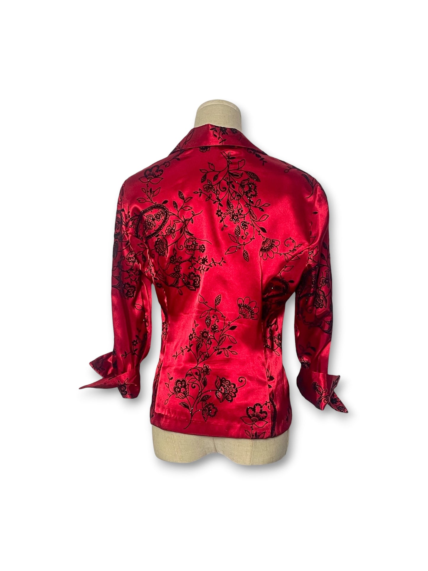 90’s Floral Paisley Satin Blouse (S)