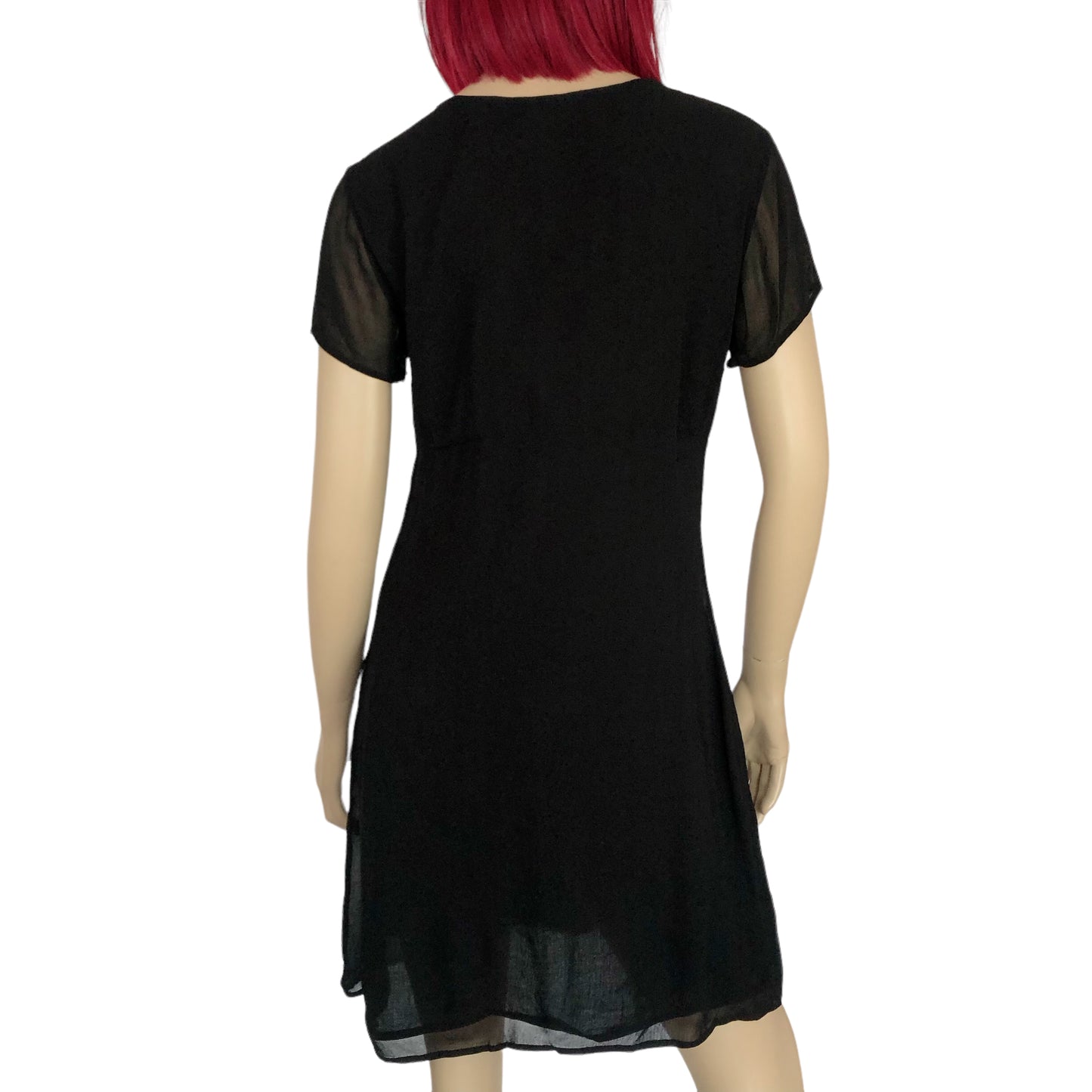 90's Amanda Smith Black Mesh Layered Dress (M)