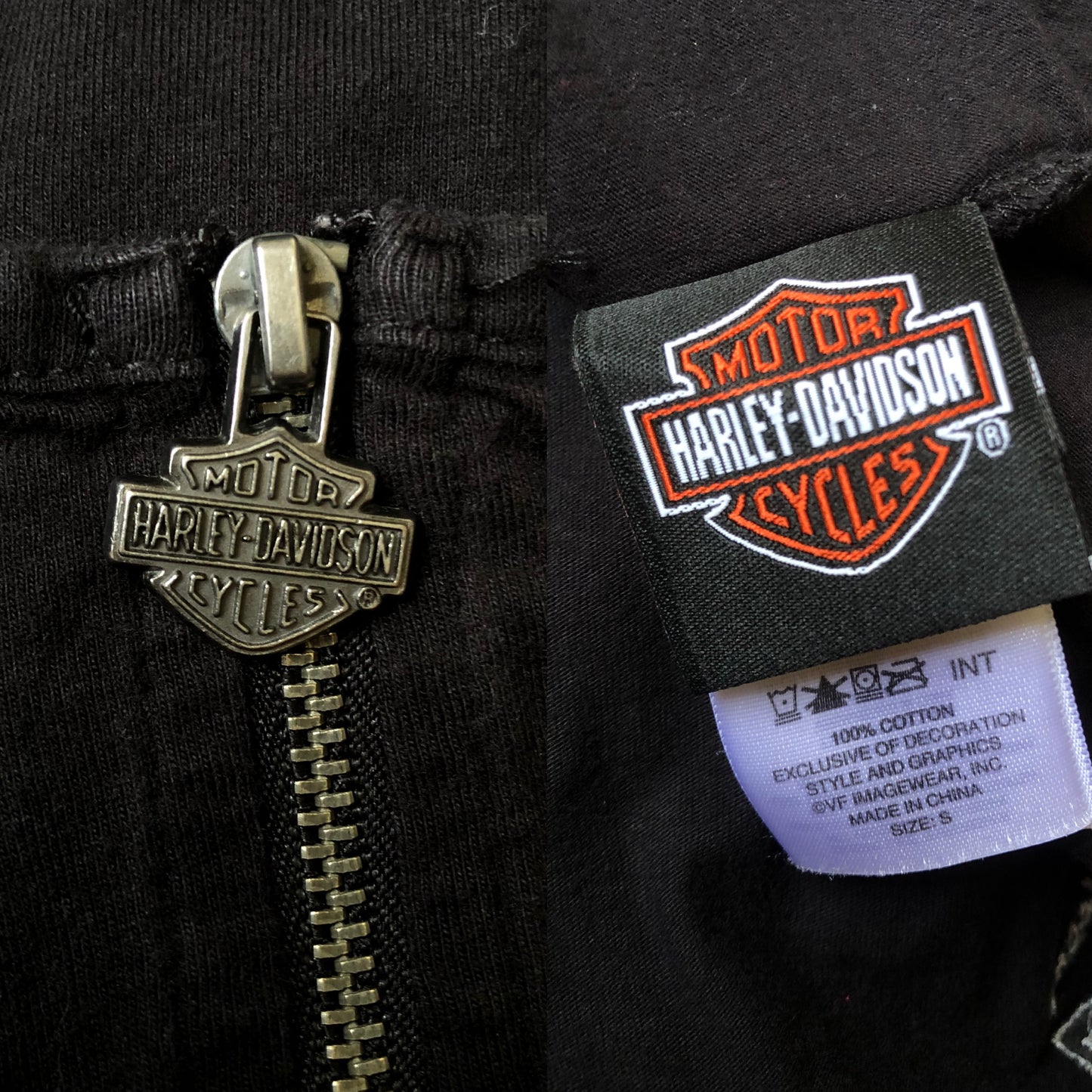 Harley Davidson Black V-Neck Top (S)
